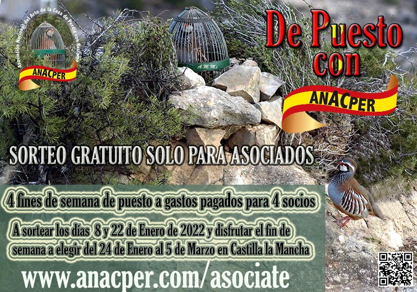 De Puesto con Anacper 2022 Sorteo Gratuito fin de semana de caza para Socios de Anacper